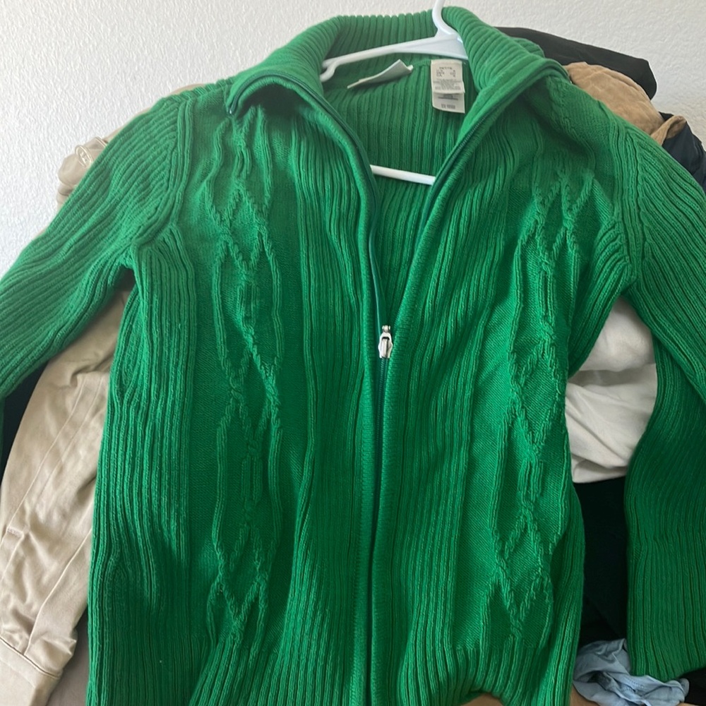 FINAL MARKDOWN Villager zip front cardigan petite small